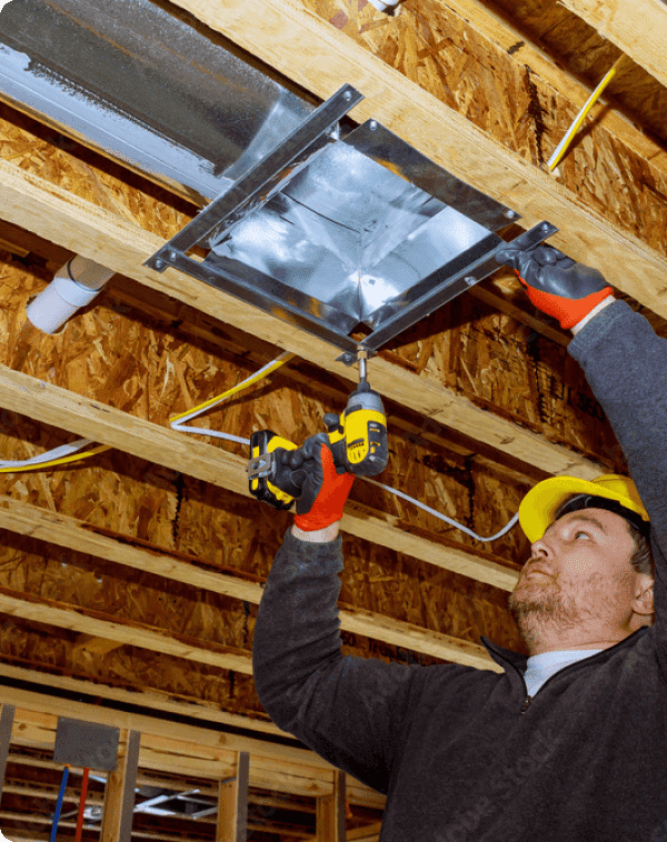 Installing duct work in a ceiling