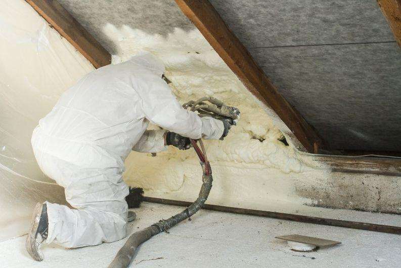 installing spray foam in attic